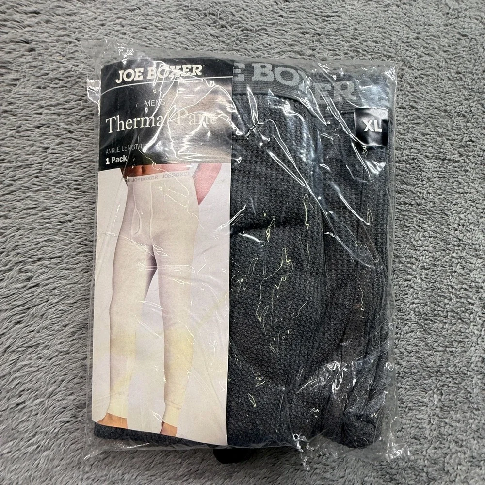 VTG 2009 Joe Boxer Mens Thermal Pants XL Gray Waffle Knit Sealed NWT